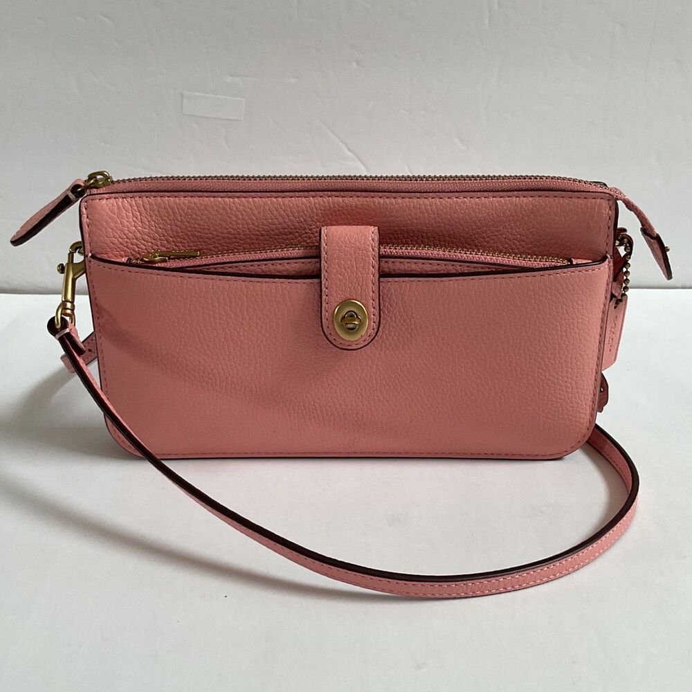 Coach Noa Pop-Up Candy Pink Pebble Leather Messenger Bag Crossbody Clutch C4816